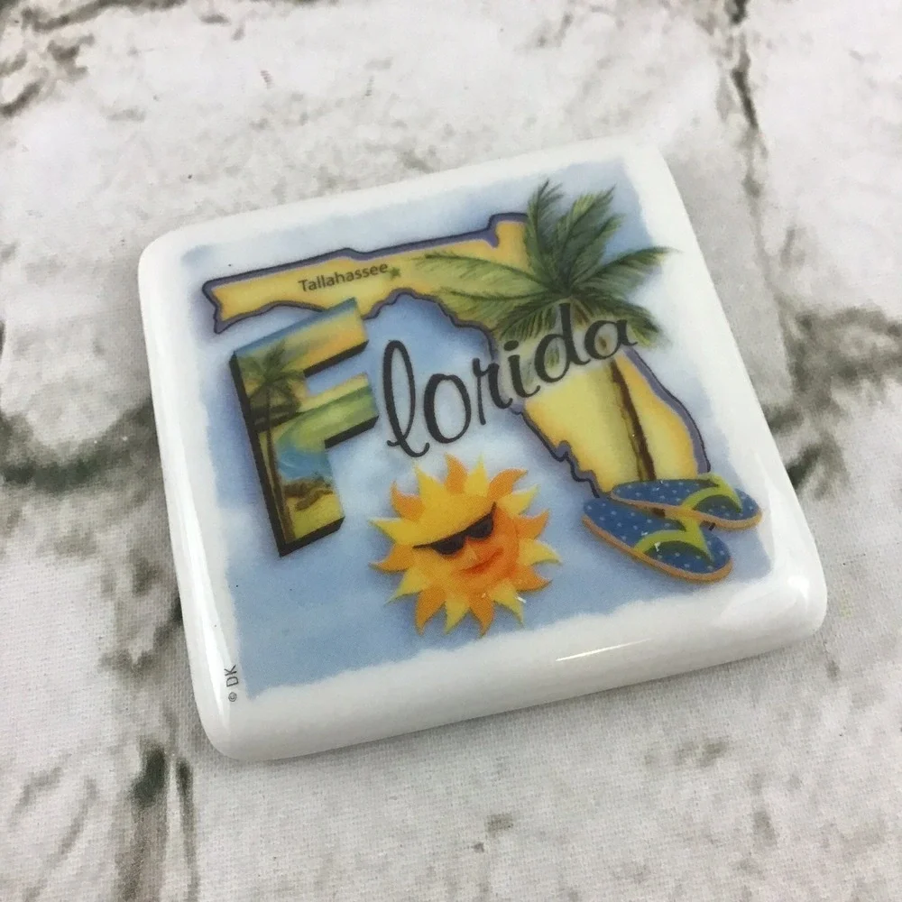 Tallahassee‎ Florida Refrigerator Magnet Heavy Tile Travel Souvenir Collectible